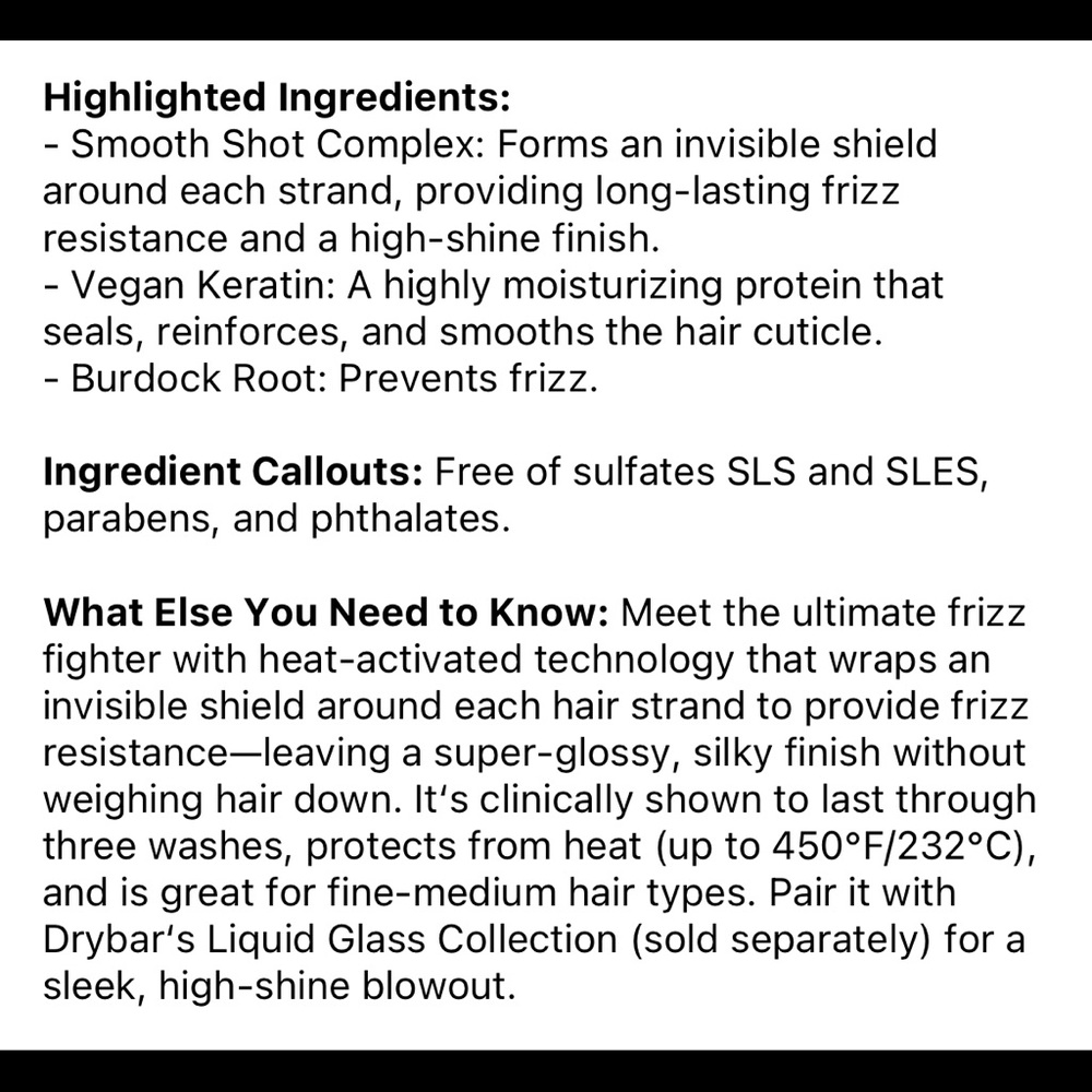 💦 Drybar Liquid Glass Miracle Smoothing Sealant - Picture 8 of 9